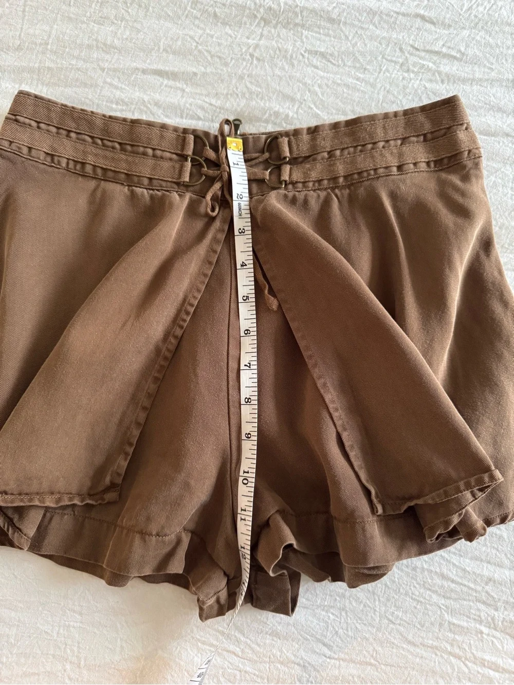 Free People Brown Drawstring Flowy Skort Shorts